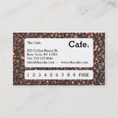 Moderne bruine koffiebonen loyaliteitsponskaartje  klantenkaartje (Achterkant)