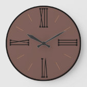 Moderne bruine lay met zwarte rand grote klok (Voorkant)