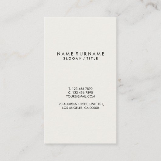 Moderne bruine linnen elegant Gold monogram - vert Visitekaartje (Achterkant)