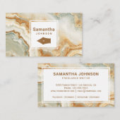 Moderne bruine marmer Nib Professional Visitekaartje (Voorkant / Achterkant)