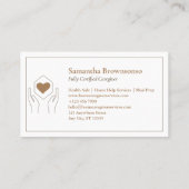 Moderne bruine minimale zorgverlener visitekaartje (Achterkant)