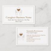 Moderne bruine minimale zorgverlener visitekaartje (Voorkant / Achterkant)