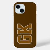 Moderne bruine monogram-initiaal letters Case-Mate iPhone case (Achterkant)
