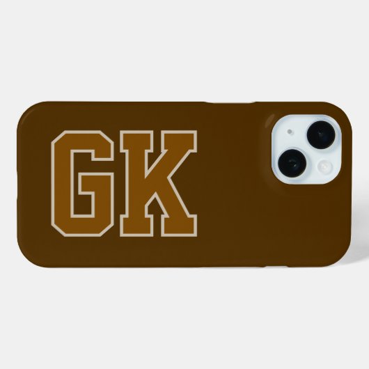 Moderne bruine monogram-initiaal letters Case-Mate iPhone case (Achterkant (horizontaal))