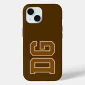Moderne bruine monogram-initiaal letters Case-Mate iPhone case (Achterkant)