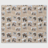 Moderne bruine multi-fotofamiliecollage cadeaupapier (Vlak)