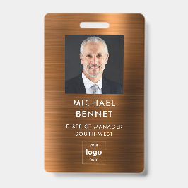 Moderne bruine namaak metalen bedrijfs-pasjes badge