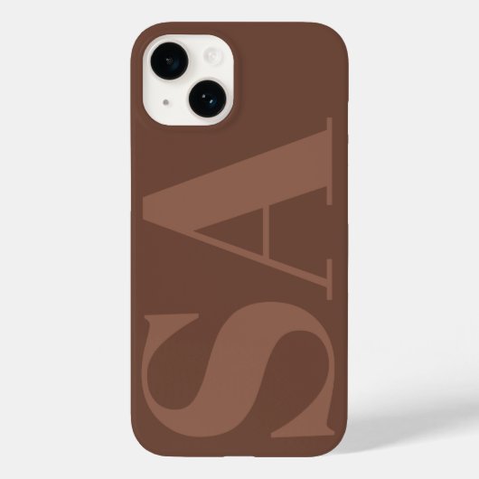 Moderne bruine natuurlijke initiaal met minimale h Case-Mate iPhone case (Achterkant)