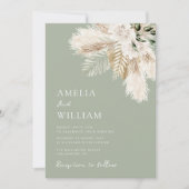 moderne bruine pampas - bruiloft kaart (Voorkant)