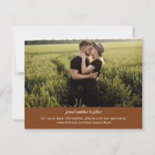 Moderne bruine rand minimalistische foto Save the  (Achterkant)