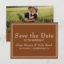 Moderne bruine rand minimalistische foto Save the 