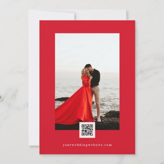 Moderne bruine roze en rode monogram minimalistisc kaart (Achterkant)