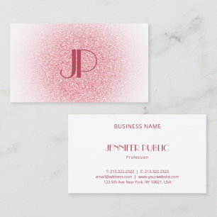 Moderne bruine roze roze roze roodbruinglitter mon visitekaartje
