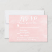 Moderne bruine roze waterverf bruiloft RSVP (Voorkant)