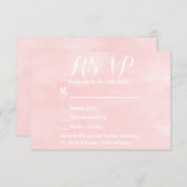 Moderne bruine roze waterverf bruiloft RSVP (Voorkant / Achterkant)