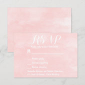 Moderne bruine roze waterverf bruiloft RSVP Kaartje (Voorkant / Achterkant)