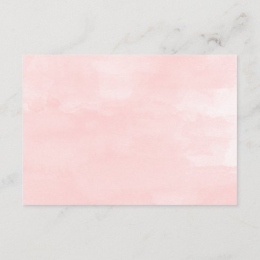 Moderne bruine roze waterverf trouwreceptie informatiekaartje (Achterkant)