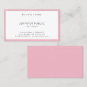 Moderne bruine roze witte, eenvoudige Sjabloon Visitekaartje (Voorkant / Achterkant)