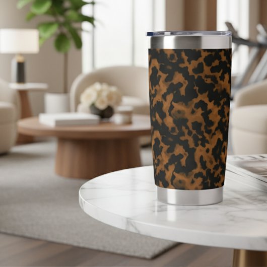 Moderne bruine schildpadstijl stijlvol geïsoleerde drinkbeker
