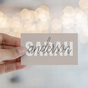 Moderne bruine schoonheid gepersonaliseerde uw naa visitekaartje