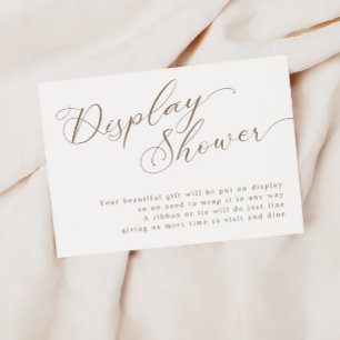 Moderne Bruine Script Bruiloftsshower Display Show Informatiekaartje