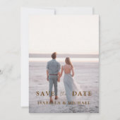 Moderne bruine scripts foto bruiloft opslaan van d (Voorkant)