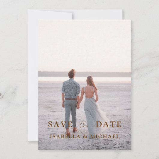 Moderne bruine scripts foto bruiloft opslaan van d (Voorkant)