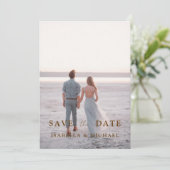 Moderne bruine scripts foto bruiloft opslaan van d (Staand voorkant)