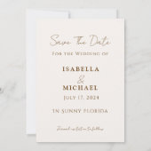 Moderne bruine scripts foto bruiloft opslaan van d (Achterkant)