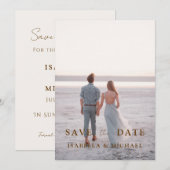 Moderne bruine scripts foto bruiloft opslaan van d (Voorkant / Achterkant)