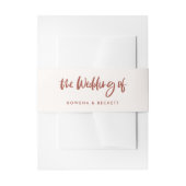 Moderne bruine sneeuwroze bruiloft uitnodigingen wikkel (Voorkant Voorbeeld)