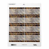 Moderne bruine spiraalvormig patroon etiket (Full Sheet)