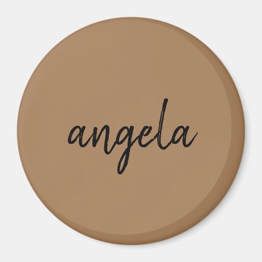 Moderne bruine stijlvolle aangepaste naam magneet (Voorkant)