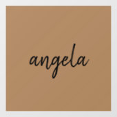 Moderne bruine stijlvolle aangepaste naam raamsticker (Vel)