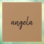 Moderne bruine stijlvolle aangepaste naam raamsticker (Vel 3)