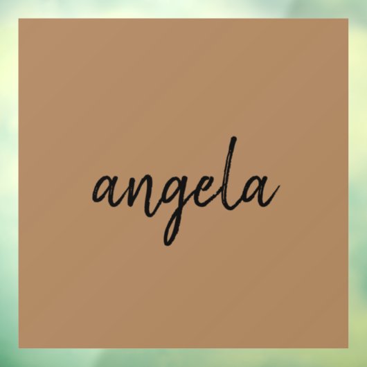 Moderne bruine stijlvolle aangepaste naam raamsticker (Vel 3)