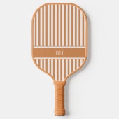 Moderne bruine strepen Elegant gepersonaliseerd mo Pickleball Paddle (Voorkant)