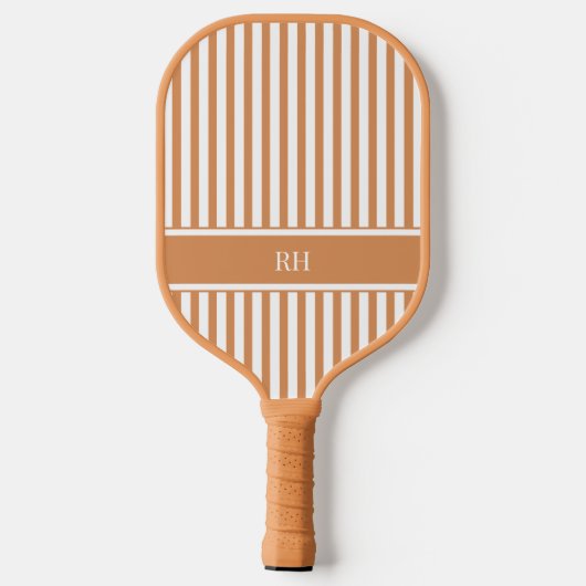 Moderne bruine strepen Elegant gepersonaliseerd mo Pickleball Paddle (Achterkant)