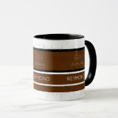 moderne bruine strepen met de naam masculine mok (Voorkant rechts)
