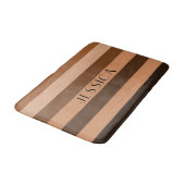 Moderne bruine strepenpatroon douche badmat (Gekanteld)