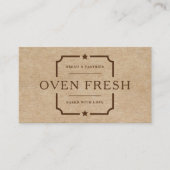 Moderne Bruine Tekst Kraft Pastry Chef Bakkerij Visitekaartje (Voorkant)