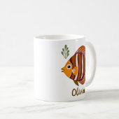 Moderne bruine tropische vissen koffiemok (Voorkant rechts)