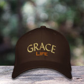 Moderne bruine typografie Grace Life Monogram Geborduurde Pet