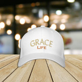 Moderne bruine typografie Grace Life Monogram Geborduurde Pet