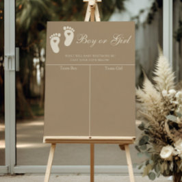 Moderne Bruine Voetafdrukken Geslacht onthullen Vo Poster