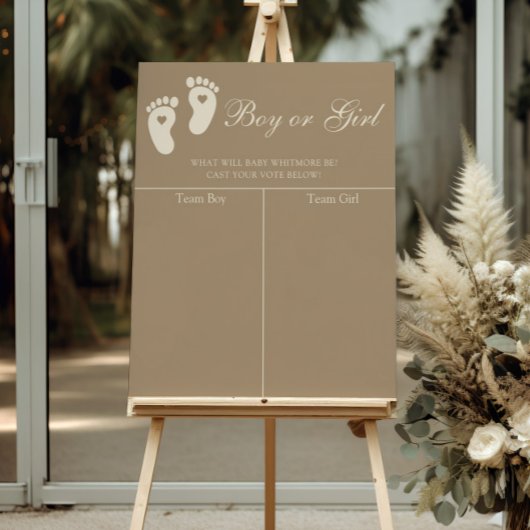 Moderne Bruine Voetafdrukken Geslacht onthullen Vo Poster