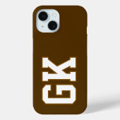 Moderne Bruine Witte Monogram Initiaal Letters Case-Mate iPhone Case (Achterkant)