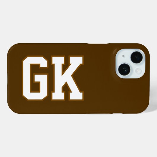 Moderne Bruine Witte Monogram Initiaal Letters Case-Mate iPhone Case (Achterkant (horizontaal))