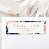 Moderne bruinkool en marinebruin huwelijksadreslab etiket