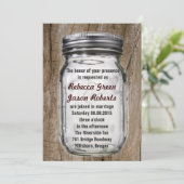 moderne bruinkoolbrij mason jar bruiloft kaart (Staand voorkant)